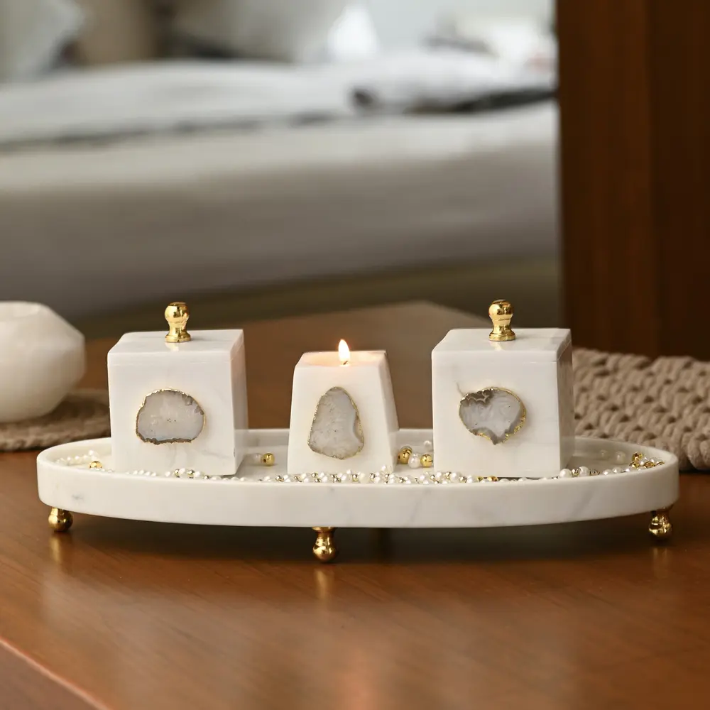 Elegant marble tray for wedding gifts