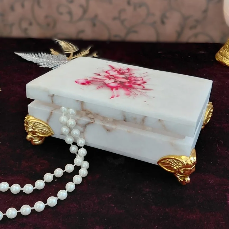 Marble Box with Floral Decoupage