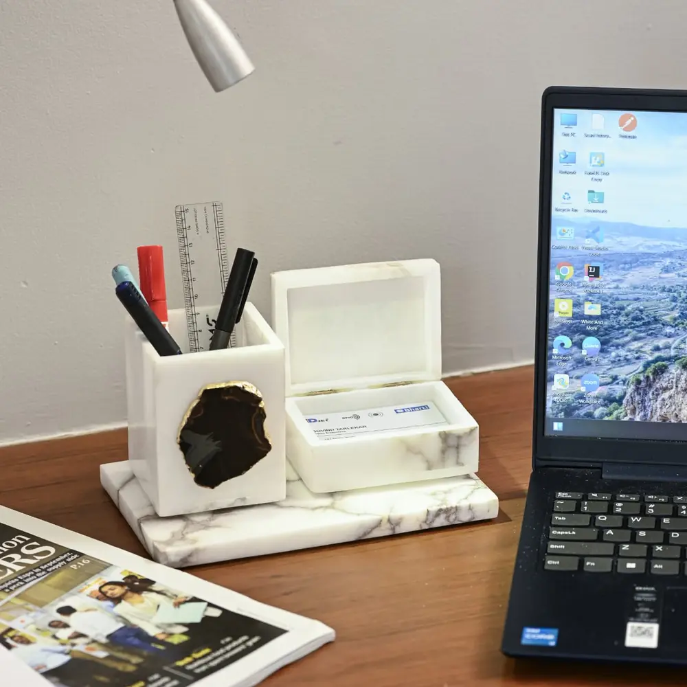 Marble desk organiser