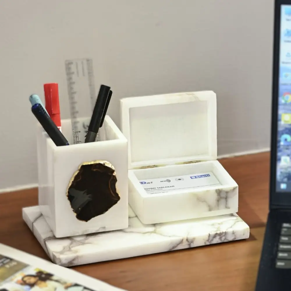 Marble Office Organizer Set