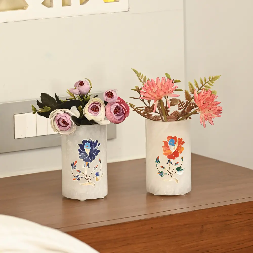  Marble Flower Vase Set