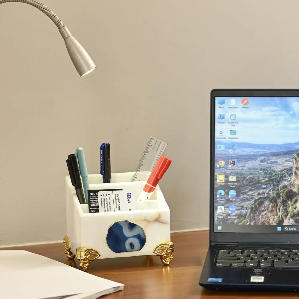 Office Organiser with Blue Agate
